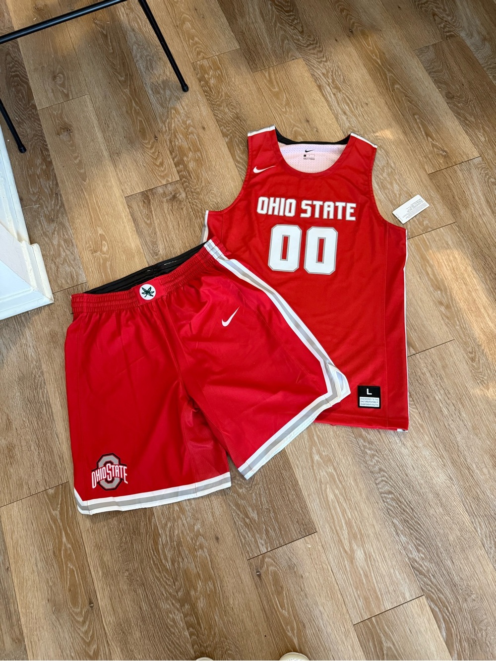 Nike Red Ohio State Basketball Jersey and Shorts